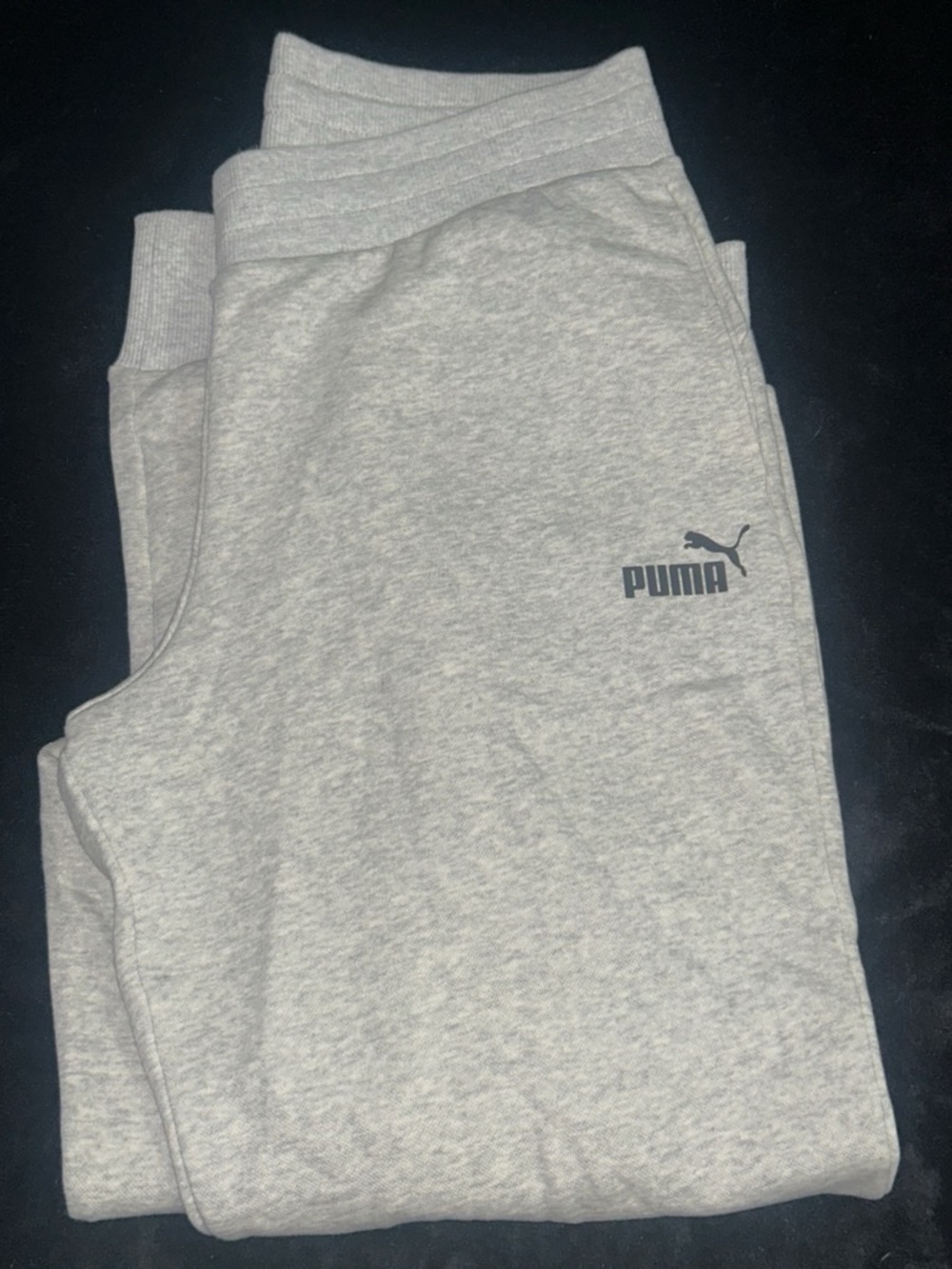 Puma Light Gray Joggers with Logo